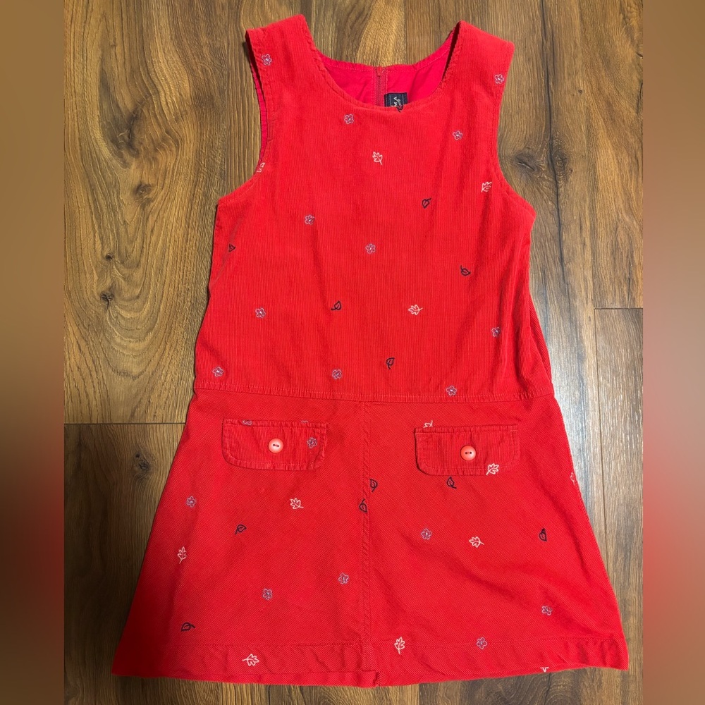 Sonoma Girls’ Sleeveless Vintage Jumper Dress - Red Leaf 6x